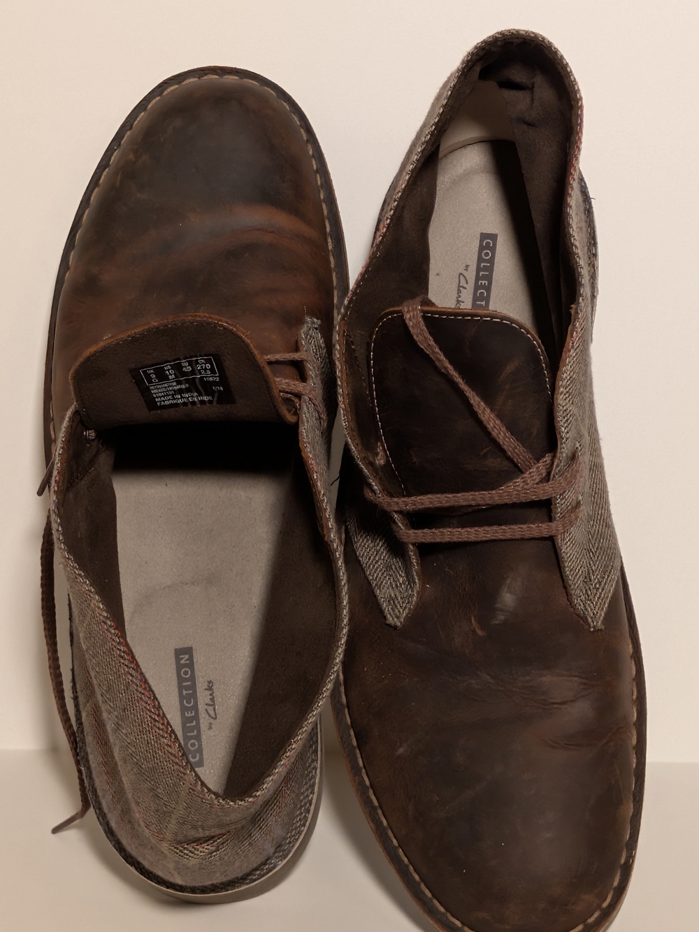 Clarks Bushacre 2: Leather/Tweed Chukka Boots - Picture 3 of 3
